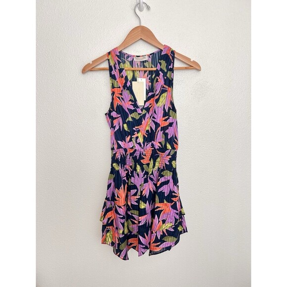 Ramy Brook Asher Floral-Print Mini Dress XS Resort Vacation Tropical Cruise - Picture 7 of 13